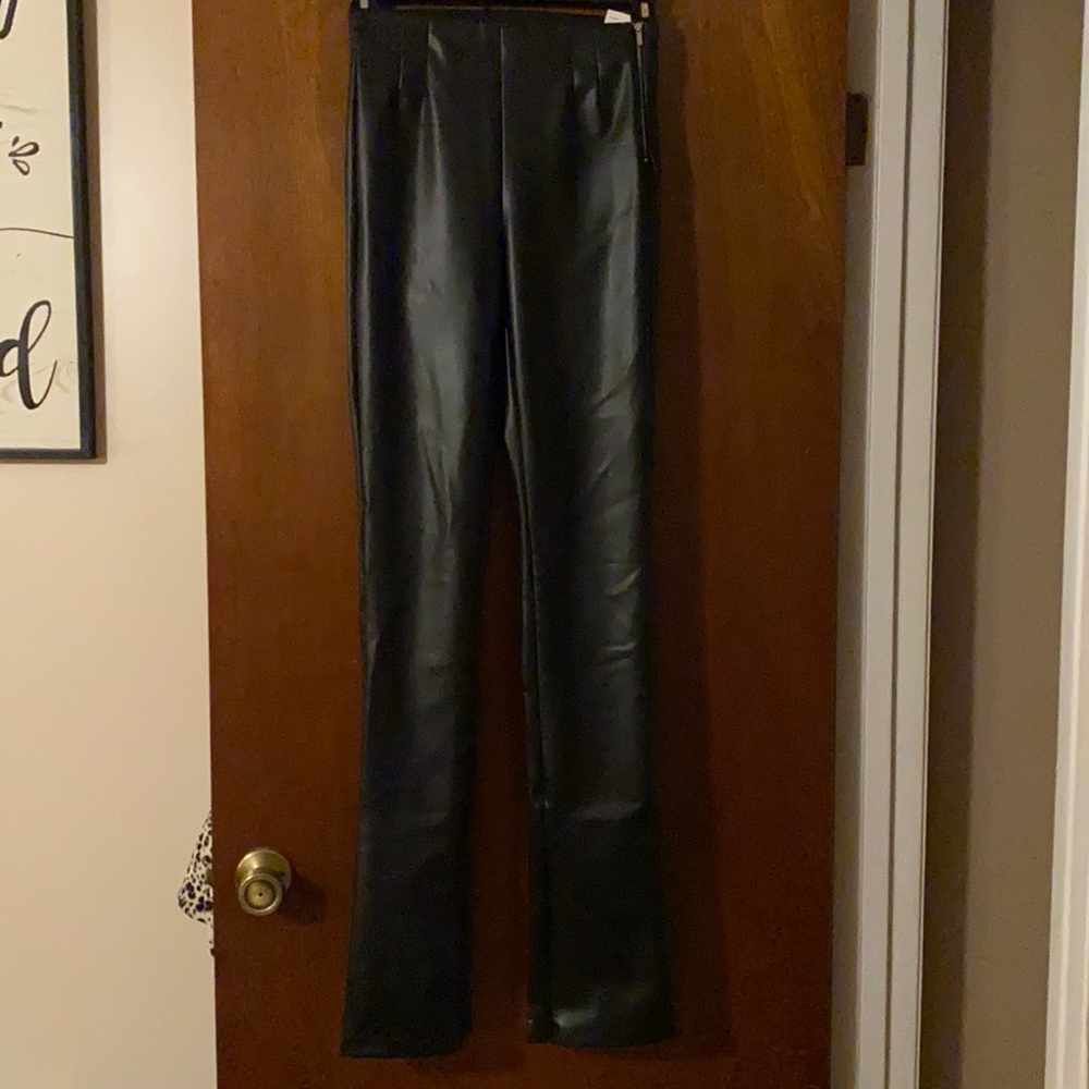 ZARA Black Leather Leggings.